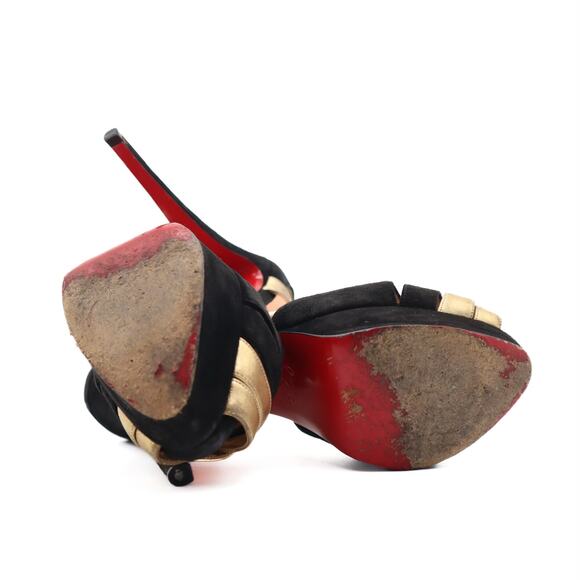 Christian Louboutin Glennalta Suede T-Strap Platform Pump Size 39 - Picture 5 of 10